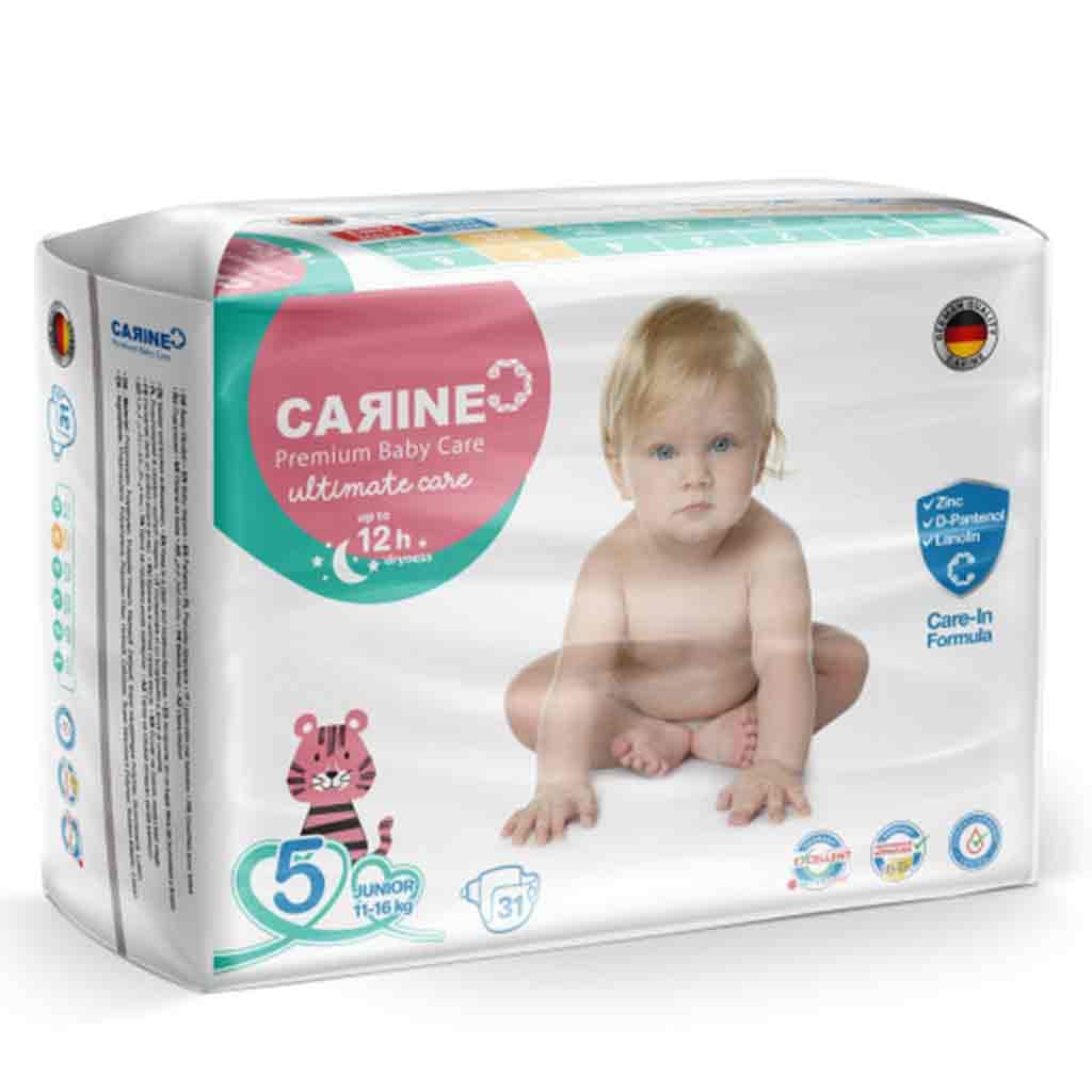 پوشک چسبی آلمانی کارین سایز 5 بسته 31 عددی Carine