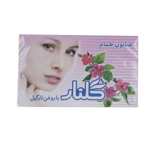 صابون گلنار صورتی حاوی روغن نارگیل وزن 130 گرم بسته 6 عددی