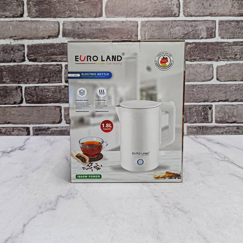 کتری برقی یورولند 1.8 لیتر 1800 وات رنگ سفید مدل EL-806 — تصویر ۳