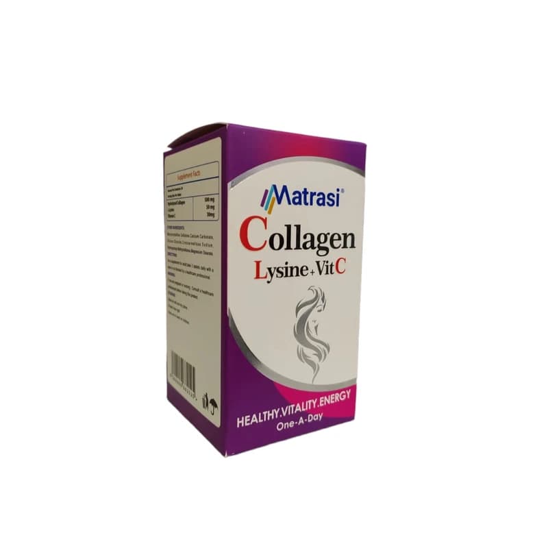 قرص کلاژن مدل Lysine + Vit C ماتراسی بسته 30 عددی