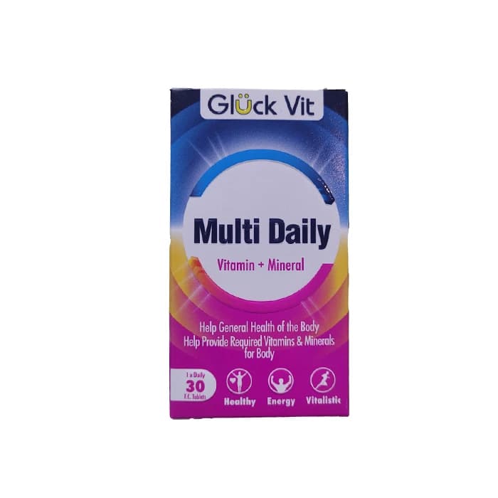 قرص روکش دار مولتی دیلی گلوک ویت بسته 30 عددی