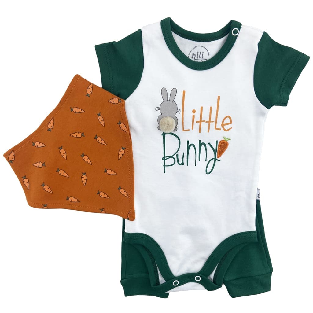 ست سه تکه پسرانه طرح Little Bunny ایندیگو indigo
