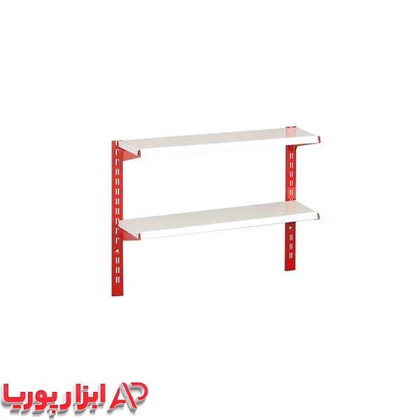 ست قفسه فروشگاهی پایه 1 متری 2 طبقه سایز 25*75 — تصویر ۲