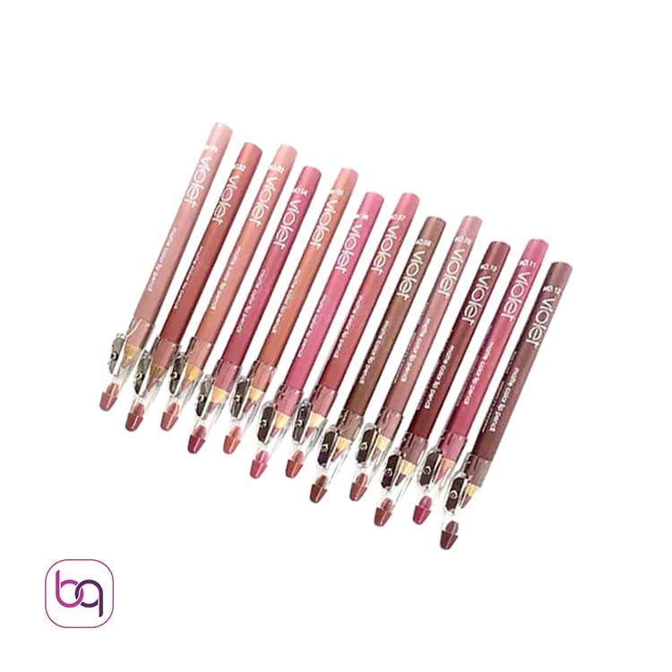 رژ لب مدادی تراش دار ویولت Violet پک 12 عددی