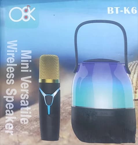اسپیکر بلوتوثی با میکروفون وایرلس مدل BT-K6 — تصویر ۹