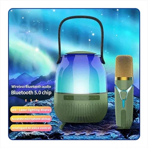 اسپیکر بلوتوثی با میکروفون وایرلس مدل BT-K6 — تصویر ۸
