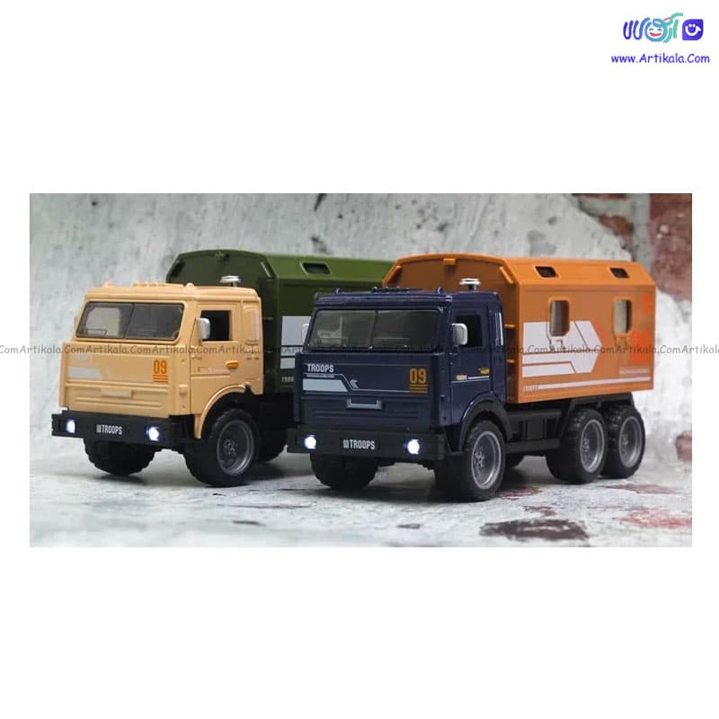 اسباب بازی ماشین فلزی مدل کامیون نظامی کد yd637 برند Yeading — تصویر ۷
