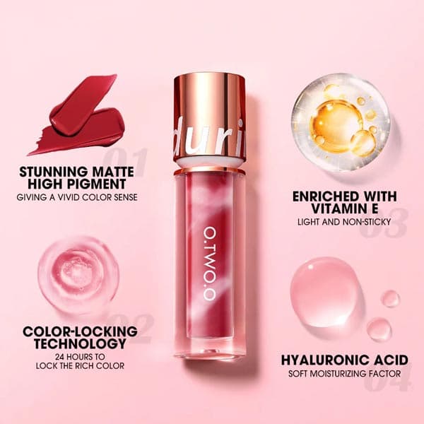 رژ لب مایع مدل PINK ROSE شماره 07 او تو او — تصویر ۹