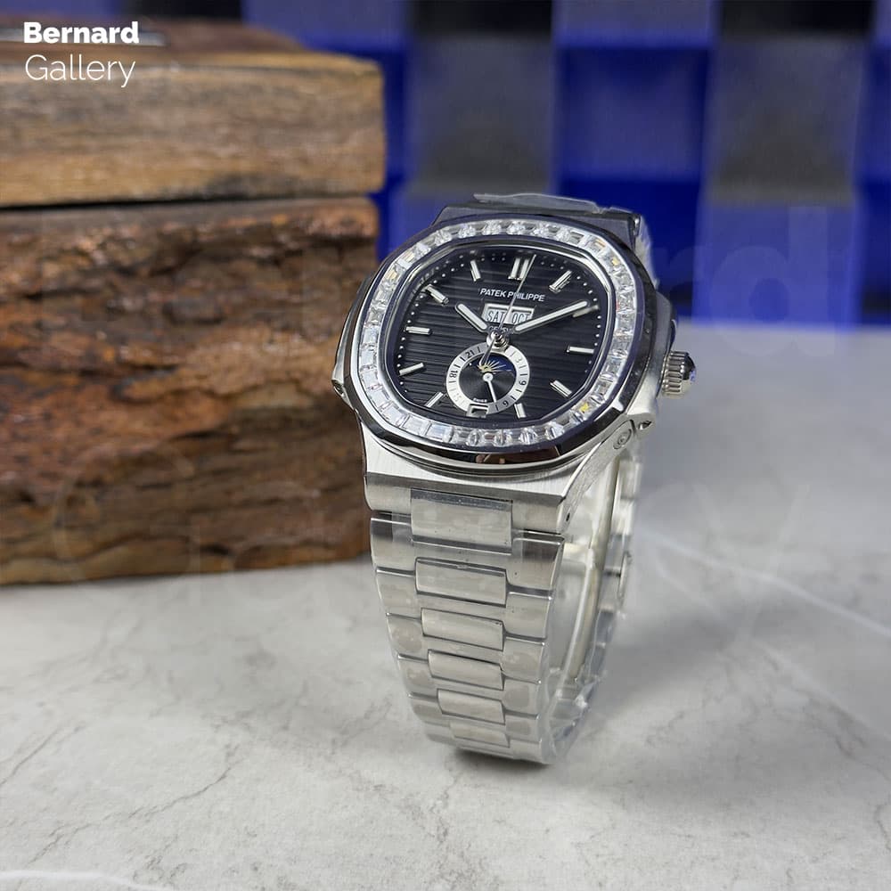 ساعت مچی مردانه پتک فیلیپ Patek Philippe Nautilus MoonPhase Diamonds 11636D — تصویر ۴