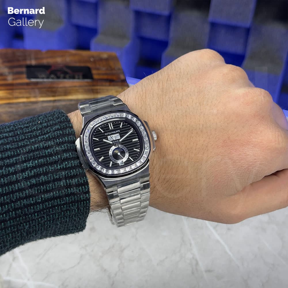 ساعت مچی مردانه پتک فیلیپ Patek Philippe Nautilus MoonPhase Diamonds 11636D — تصویر ۶