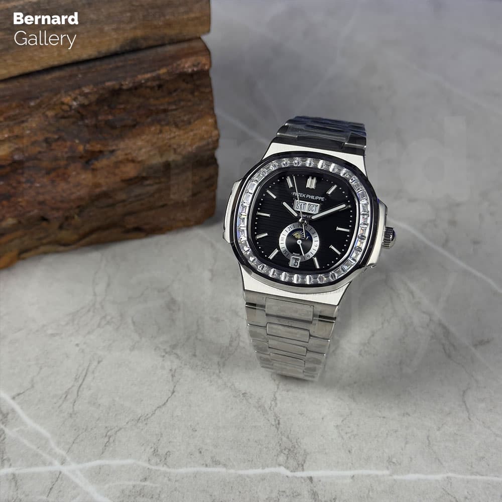 ساعت مچی مردانه پتک فیلیپ Patek Philippe Nautilus MoonPhase Diamonds 11636D — تصویر ۳
