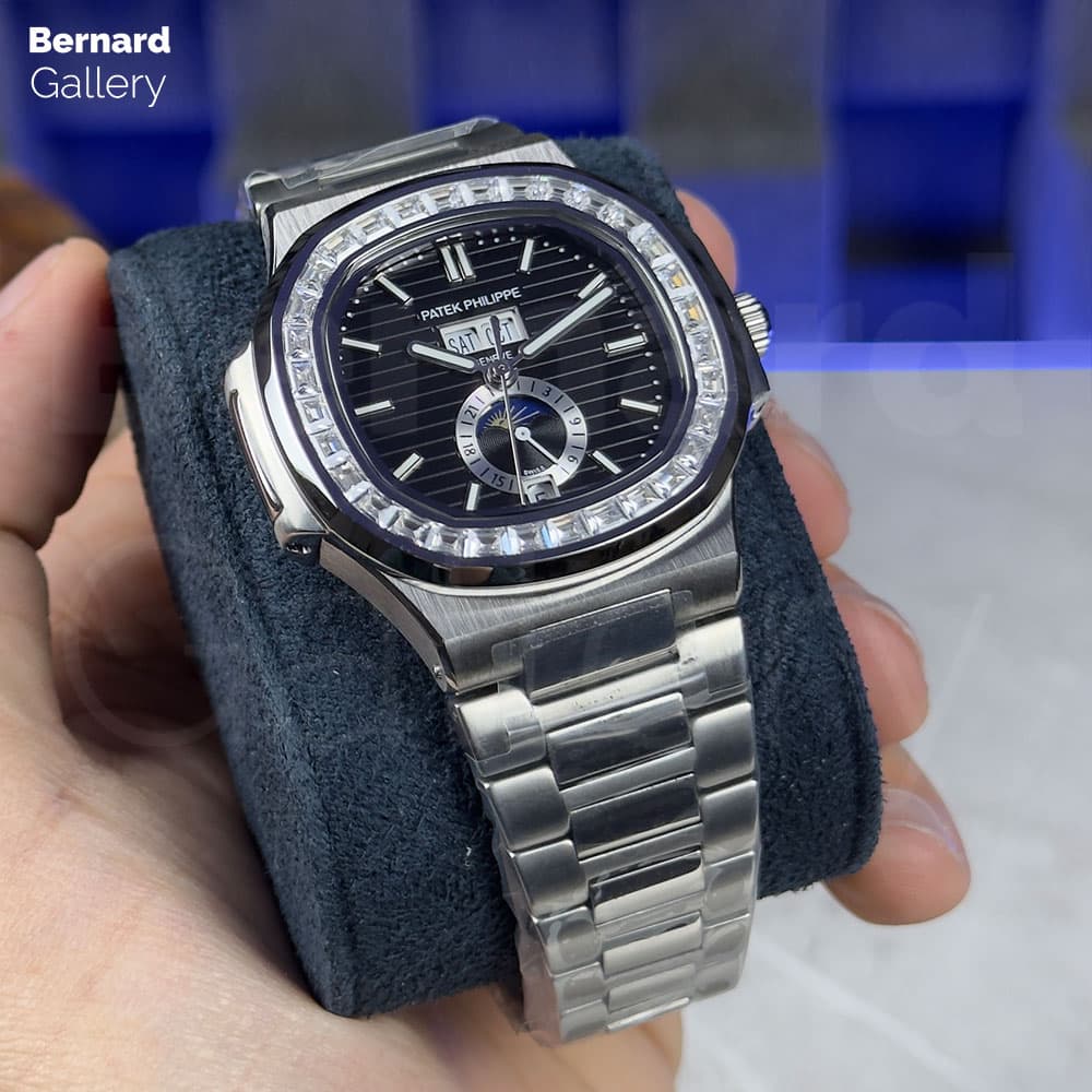 ساعت مچی مردانه پتک فیلیپ Patek Philippe Nautilus MoonPhase Diamonds 11636D — تصویر ۹