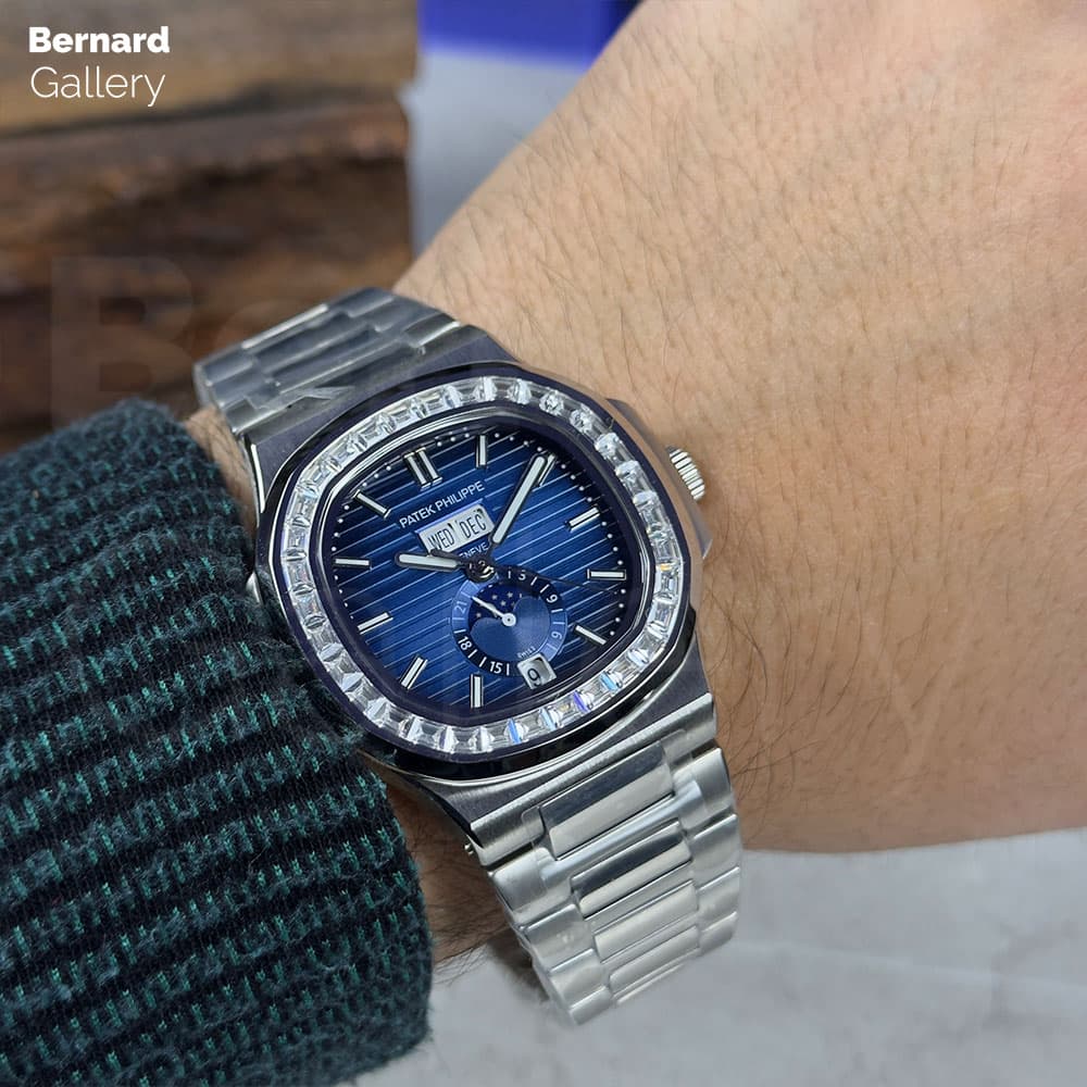 ساعت مچی مردانه پتک فیلیپ Patek Philippe Nautilus MoonPhase Diamonds — تصویر ۷
