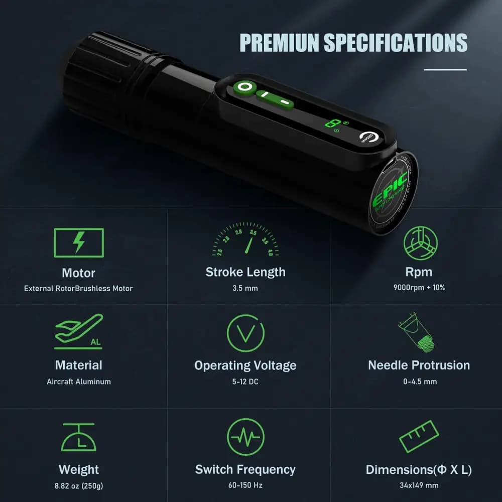 دستگاه تتو وایرلس اپیک ای زد EZ P2 EPIC Wireless — تصویر ۱۲