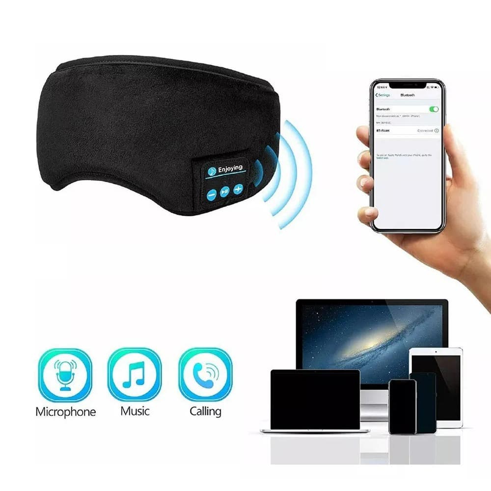 چشم بند هوشمند هدفون دار بلوتوثی مدل WIRELESS MUSIC — تصویر ۴