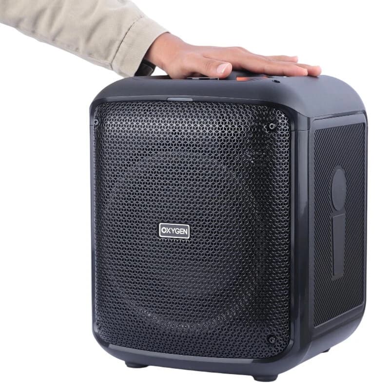 اسپیکر بلوتوثی اکسیژن AX-100 + میکروفون و ریموت کنترل — تصویر ۹