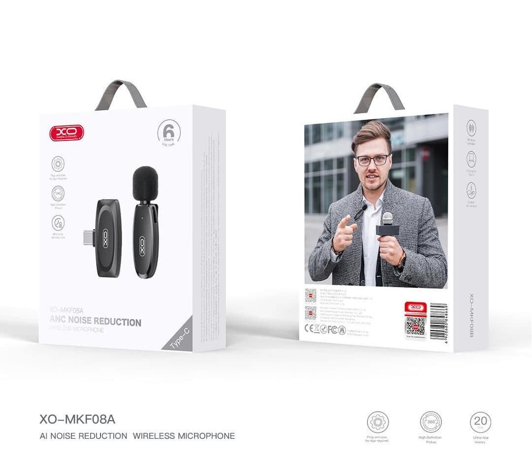 میکروفون یقه ای بی سیم تایپ سی ایکس او مدل XO MKF08A