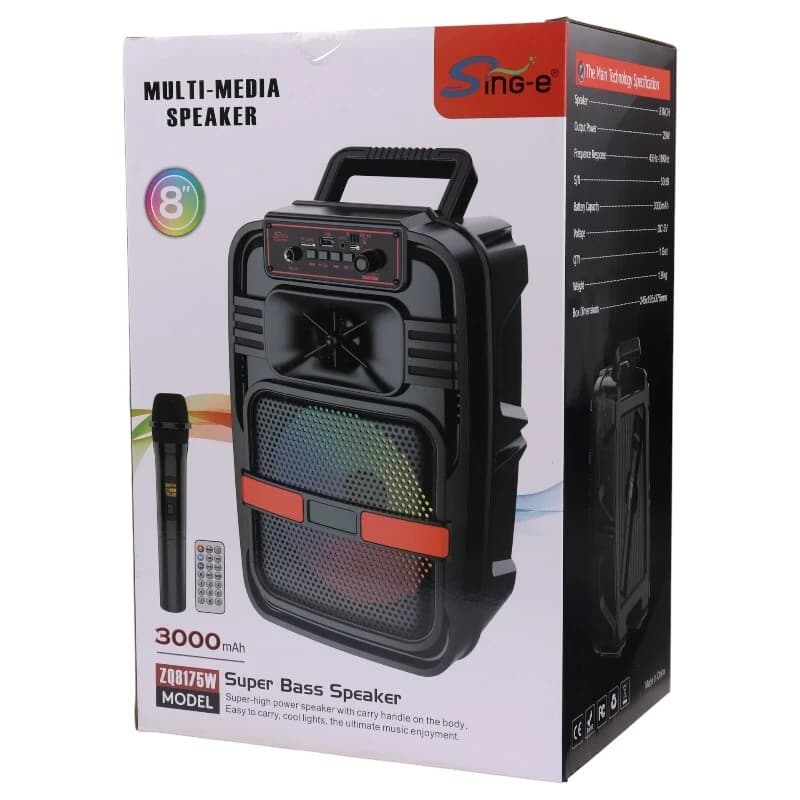 اسپیکر بلوتوثی سینگ ای ZQS8182W + میکروفون و ریموت کنترل — تصویر ۱۱