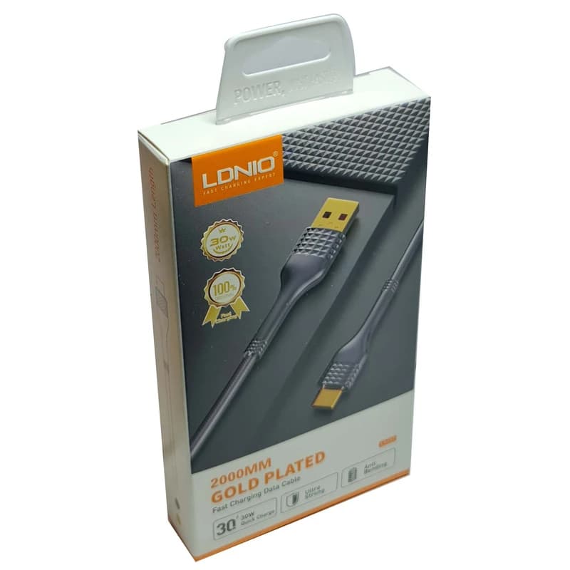 کابل تبدیل USB به USB-C الدینیو مدل LS652 طول 2 متر — تصویر ۳