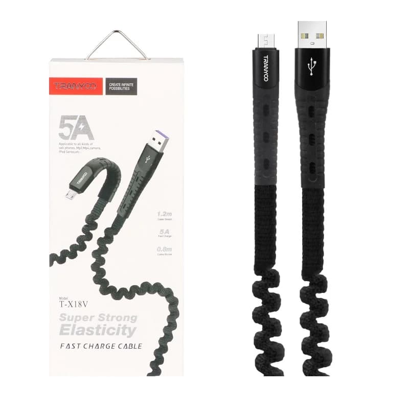 کابل تبدیل USB به MicroUsb ترانیو مدل T-X18V طول 1متر