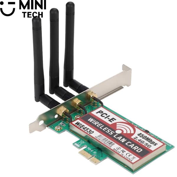 کارت شبکه PCIE بی‌سیم 450Mbps مینی تک