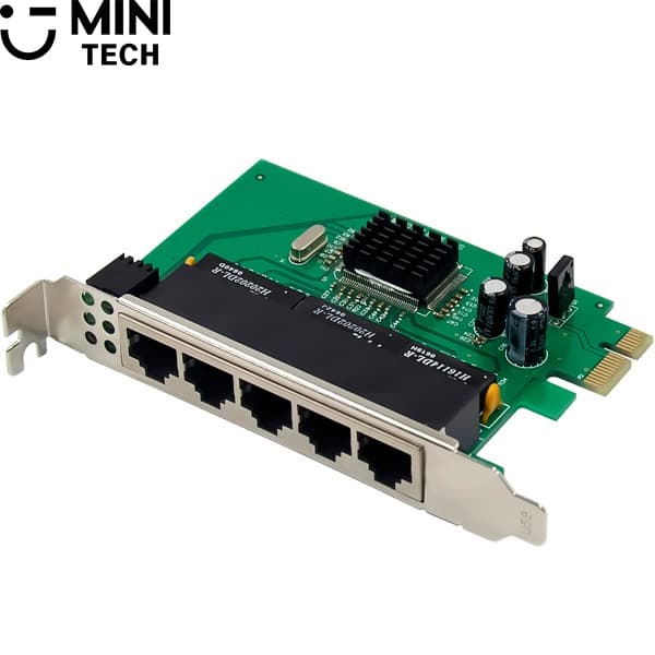 کارت PCI-E به 5 پورت RG45 مینی تک