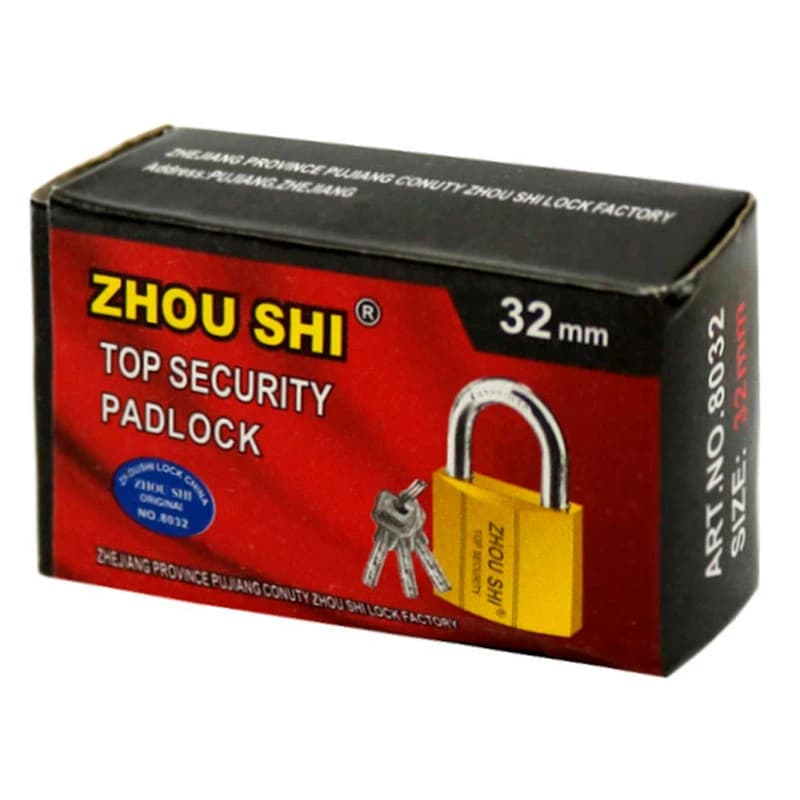 قفل آویز زوشی Zhou Shi 8032 32mm — تصویر ۳