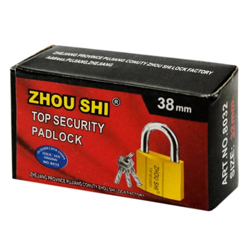 قفل آویز زوشی Zhou Shi 8038 38mm — تصویر ۳