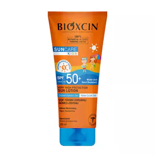 لوسیون ضدآفتاب کودک بیوکسین با محافظ بسیار بالا 50میل BIOXCIN suncare kids spf 50