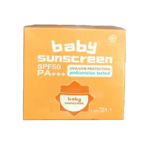 ضدآفتاب کودک بریتانیایی بیبی سان اسکرین مناسب انواع پوست 50 گرم baby sunscreen spf50