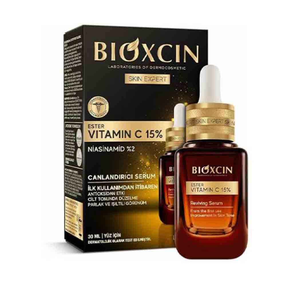سرم ویتامین سی بیوکسین روشن کننده و احیا کننده و لیپوزمی شبانه 30 میل Bioxcin vitamin c
