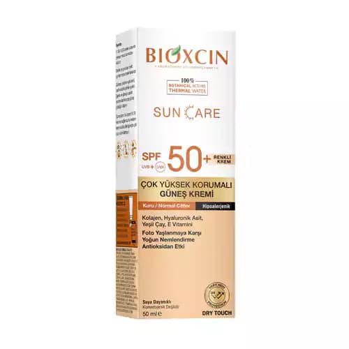 کرم ضدآفتاب رنگی بیوکسین محافظ بسیار بالا مناسب پوست خشک 50 میل Bioxcin Gunesh kremi spf 50 — تصویر ۳