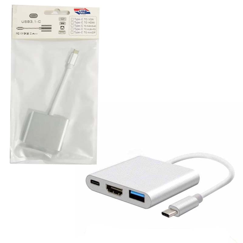 هاب تبدیل تایپ سی به HDMI و USB3 پی نت کد 1187