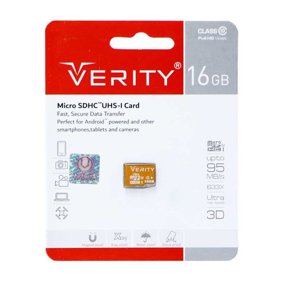 رم میکرو وریتی 16 گیگابایت مدل VERITY 633x ا VERITY 633X 16GB Micro SD Card کد 5725 — تصویر ۲