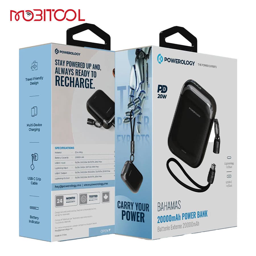 پاوربانک 22.5 وات 20000 پاورولوژی Powerology Bahamas 20000mAh Power Bank — تصویر ۶