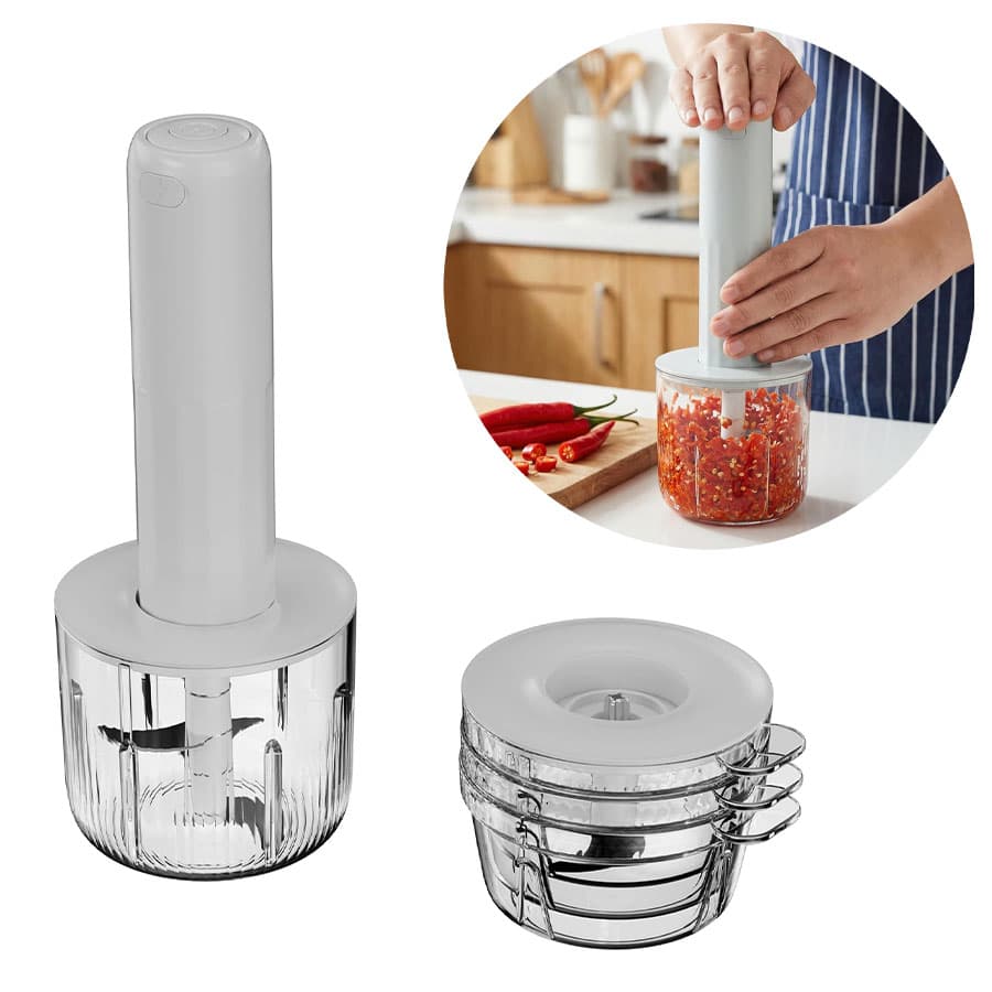 خردکن و آسیاب دستی شارژی گرین لاین Green Lion Handy Stick Chopper & Grinder Set