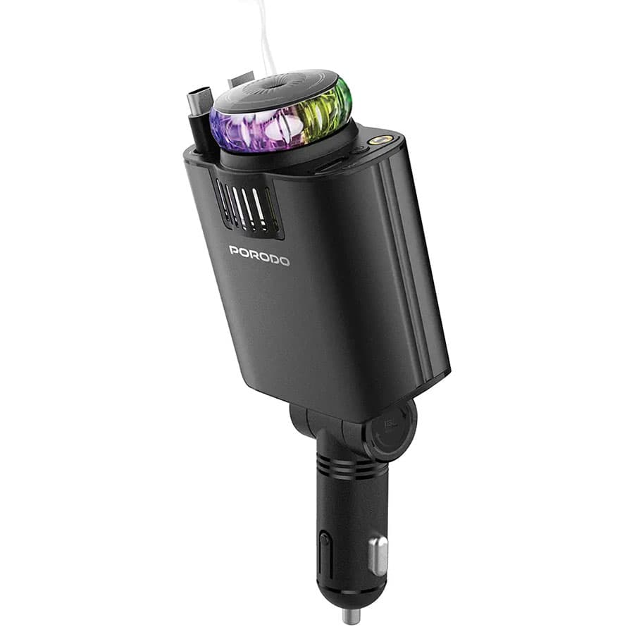 شارژر فندکی خوشبو کننده دار با سقف کهکشانی پرودو Porodo Aromaglow 120W Fast Car Charger