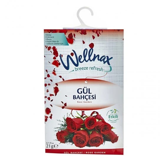 خوشبو کننده کمد لباس، حوله و رخت خواب ولناکس WELLNAX اسانس رز قرمز وزن 21 گرم