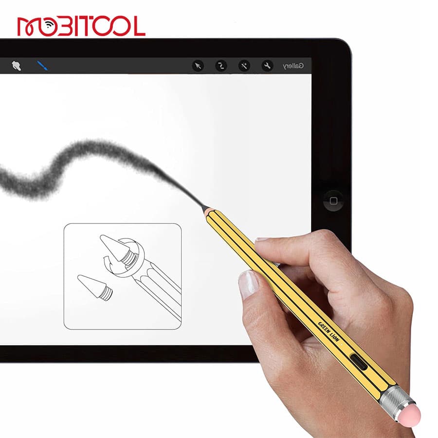 قلم لمسی دوکاره گرین لاین Green Lion Vintage 2 in 1 Stylus Pencil — تصویر ۵
