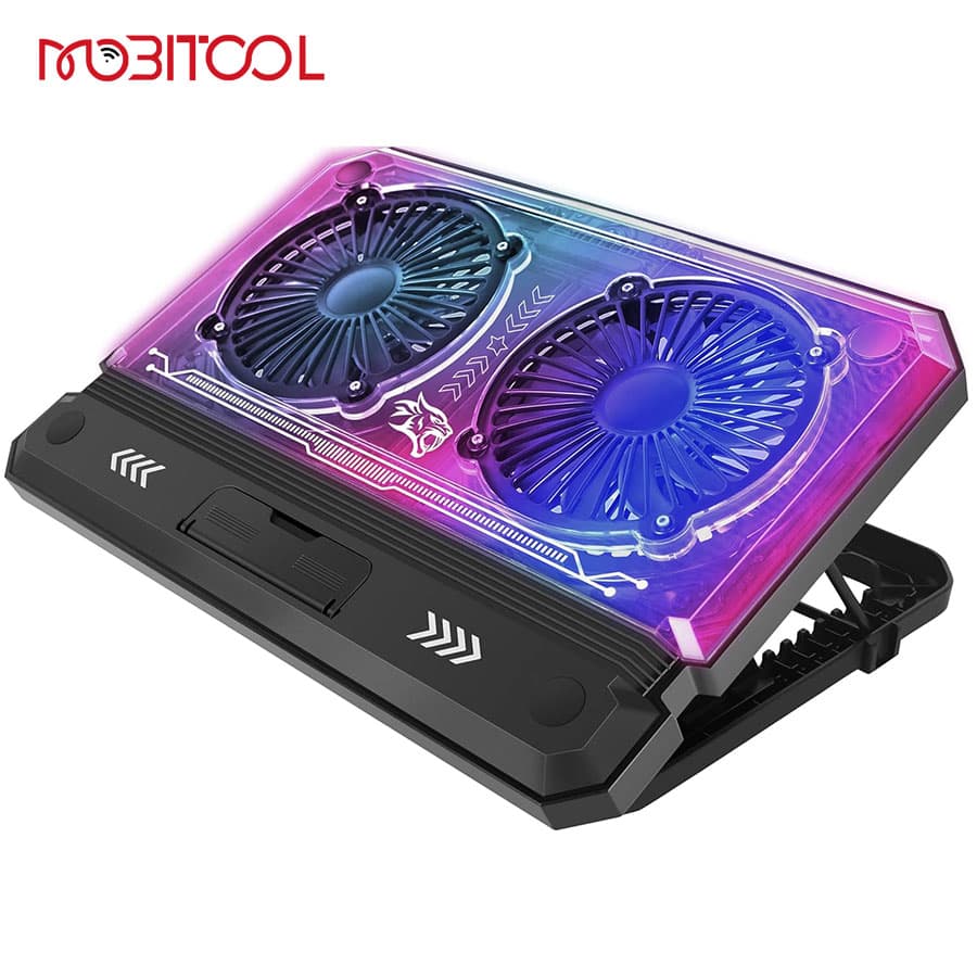 پایه خنک کننده استند لپ تاپ پرودو Porodo Gaming Crystal Shell Laptop Cooling Pad PDX121 — تصویر ۳