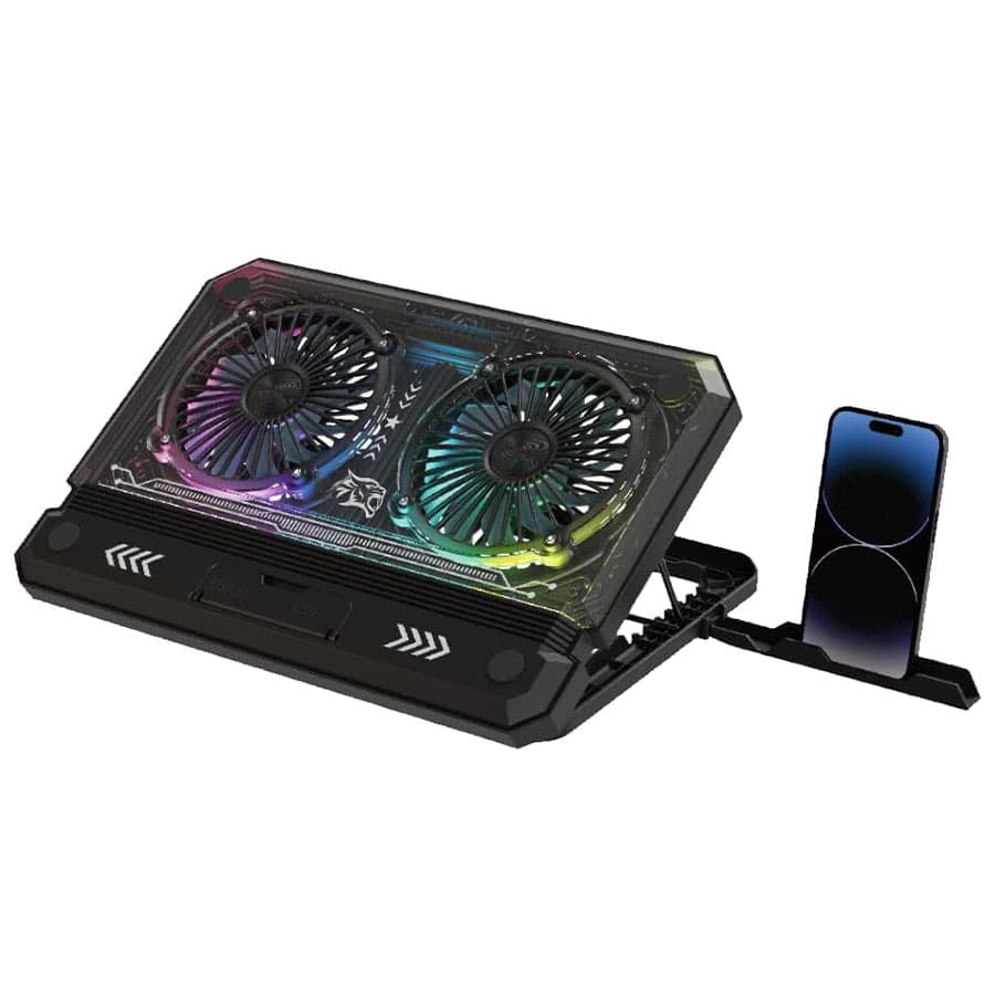 پایه خنک کننده استند لپ تاپ پرودو Porodo Gaming Crystal Shell Laptop Cooling Pad PDX121