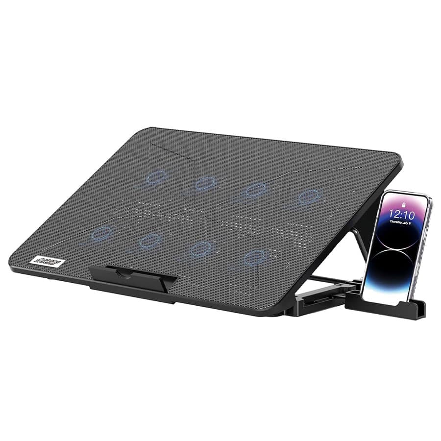 کول پد و استند لپ تاپ پرودو Porodo Gaming 8-Fan Ergonomic Laptop Cooling Stand PDXF5CPBK