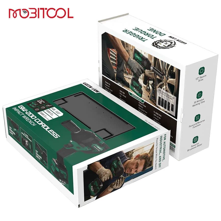 بکس شارژی 20 ولت براشلس گرین لاین Green Lion GIW-200 Cordless Impact Wrench — تصویر ۵