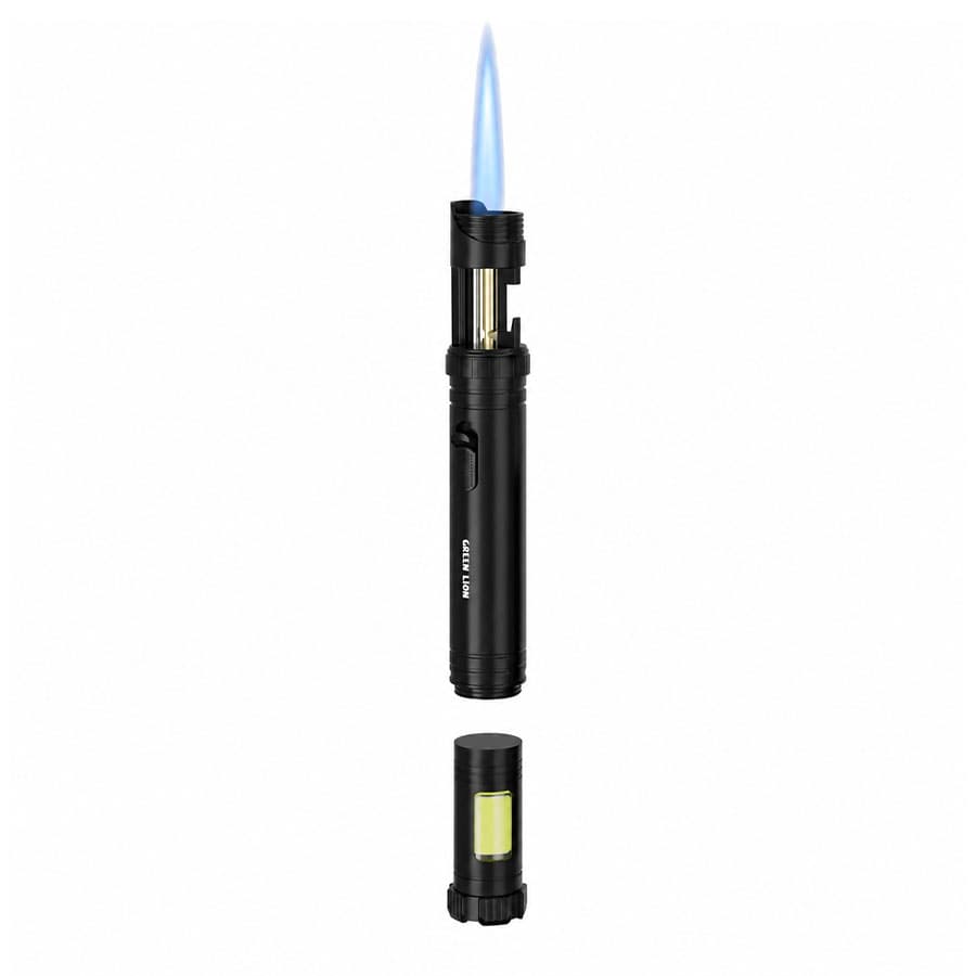 فندک اتمی و چراغ قوه گرین لاین Green Lion Jet Lighter X LED Torch & Flame Lighter