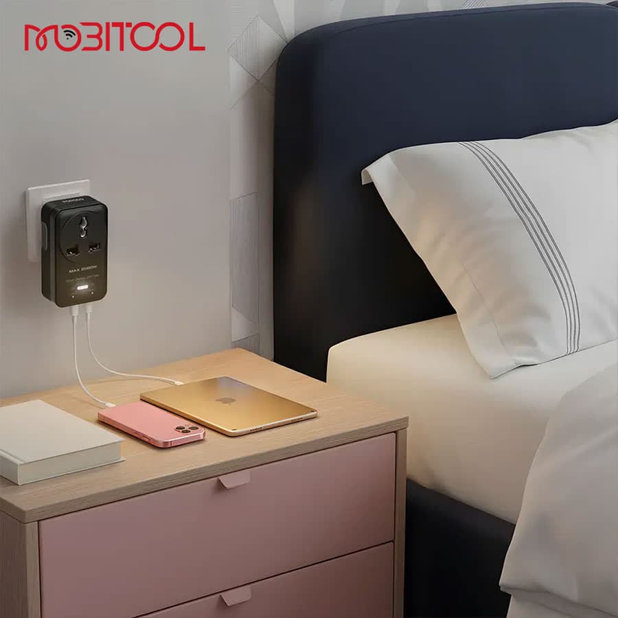 مبدل برق 2500 وات و شارژر دیواری پرودو Porodo Velocitas Universal AC Wall Socket — تصویر ۵