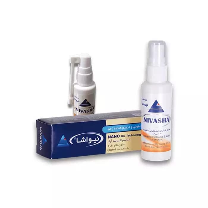 اسپری ضدعفونی و ترمیم زخم نیواشا ۵۰ میلی‌لیتر | Nivasha Wound Healing & Antiseptic Spray 50ml