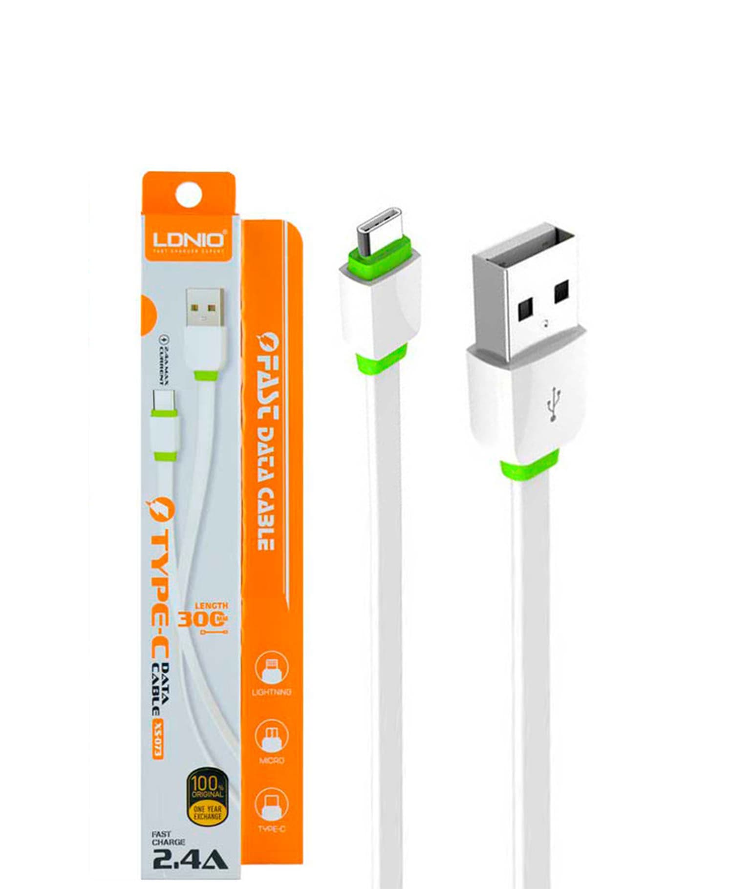 کابل تبدیل USB به Type-C الدینیو XS-073 — تصویر ۳