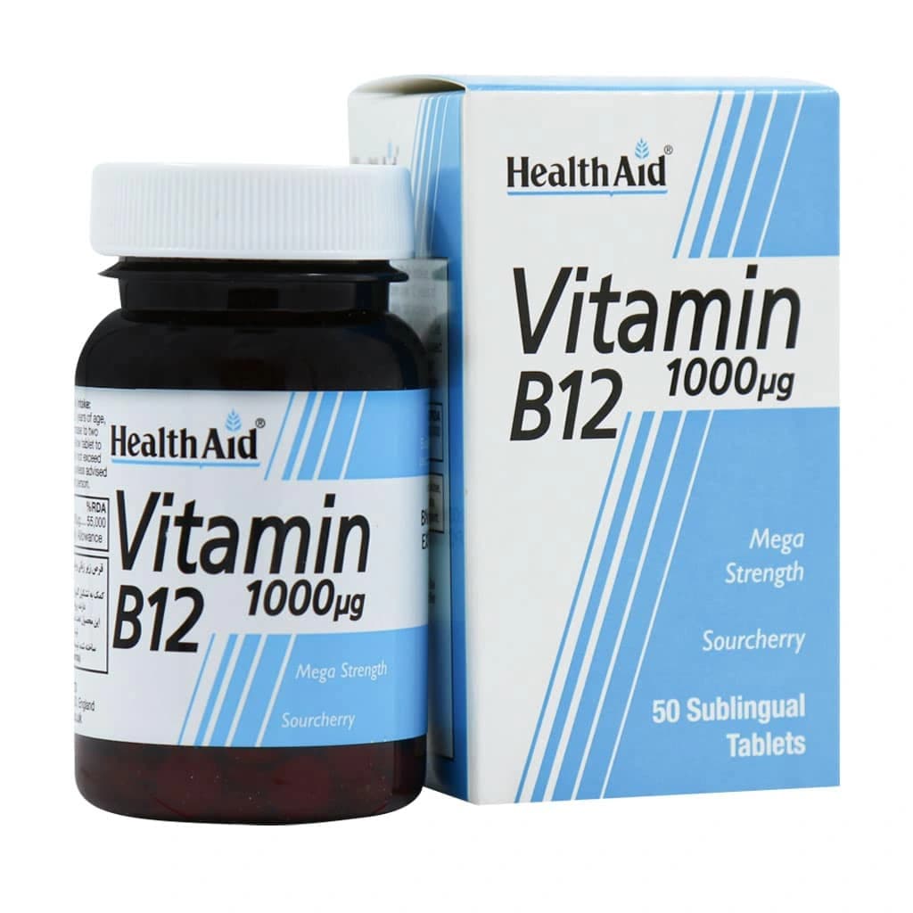 قرص ویتامین ب۱۲ هلث اید ۱۰۰۰ میکروگرم ۵۰ عددی | HealthAid Vitamin B12 1000 mcg Tablets 50pcs — تصویر ۲