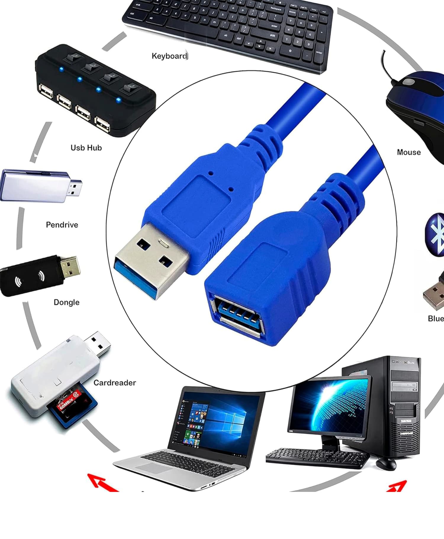 کابل افزایش طول USB 3.0 تی پی لینک طول 1.5 متری — تصویر ۹