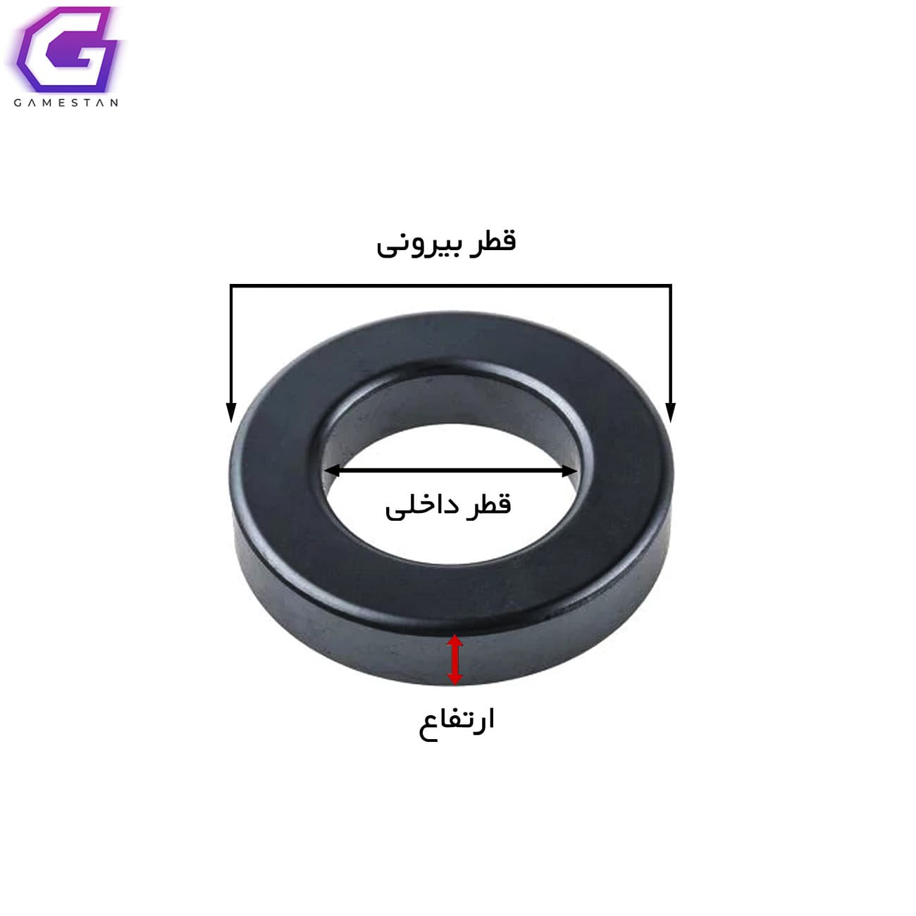 نویزگیر کابل مدل حلقوی با هسته فریت به ابعاد 26x13x10 میلیمتر (Ferrite Toroid) – بسته 10 عددی — تصویر ۳
